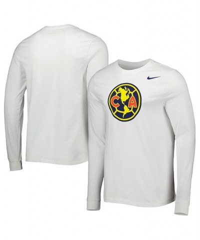 Men's White Club America Core Long Sleeve T-shirt $18.00 T-Shirts