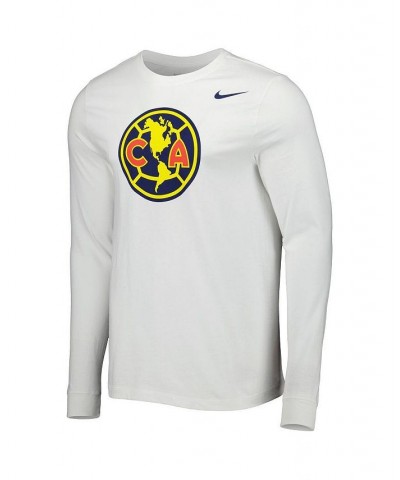 Men's White Club America Core Long Sleeve T-shirt $18.00 T-Shirts