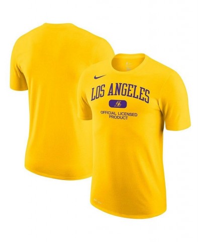 Men's Gold Los Angeles Lakers Essential Heritage Performance T-shirt $15.48 T-Shirts