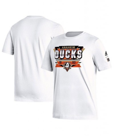 Men's White Anaheim Ducks Reverse Retro 2.0 Fresh Playmaker T-shirt $17.97 T-Shirts