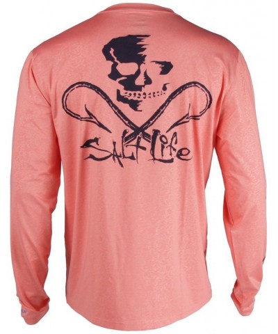 Men's Water Camo Performance Logo Graphic Long-Sleeve Fishing T-Shirt Pink $30.00 T-Shirts