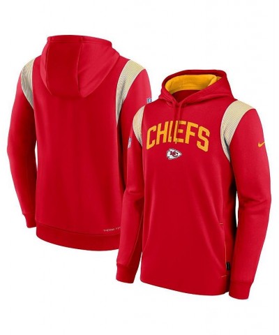 Men's Red Kansas City Chiefs Sideline Athletic Stack Performance Pullover Hoodie $41.80 Sweatshirt