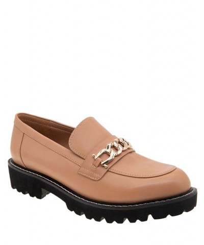 Women's Tinaa Lug Sole Loafers Tan/Beige $44.69 Shoes