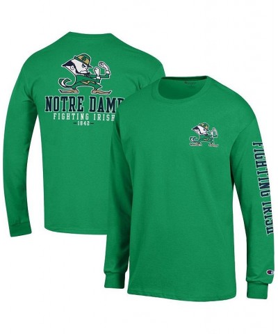 Men's Green Notre Dame Fighting Irish Team Stack 3-Hit Long Sleeve T-shirt $25.99 T-Shirts