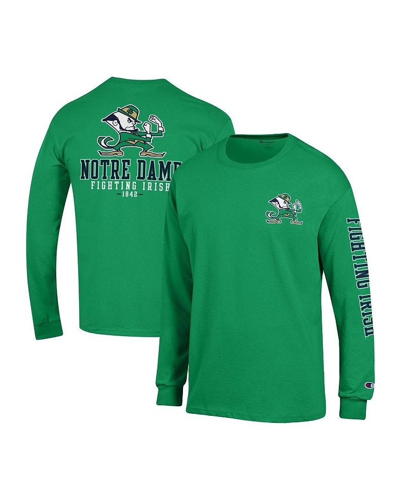 Men's Green Notre Dame Fighting Irish Team Stack 3-Hit Long Sleeve T-shirt $25.99 T-Shirts