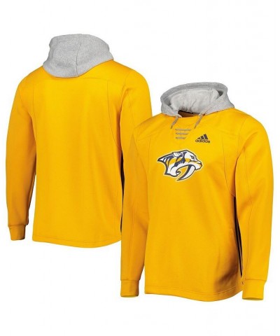 Men's Gold Nashville Predators Skate Lace Primeblue Team Pullover Hoodie $38.25 Sweatshirt