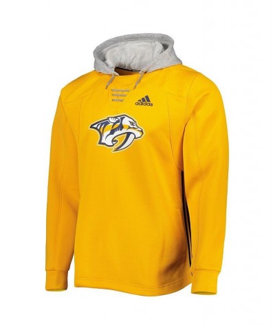 Men's Gold Nashville Predators Skate Lace Primeblue Team Pullover Hoodie $38.25 Sweatshirt