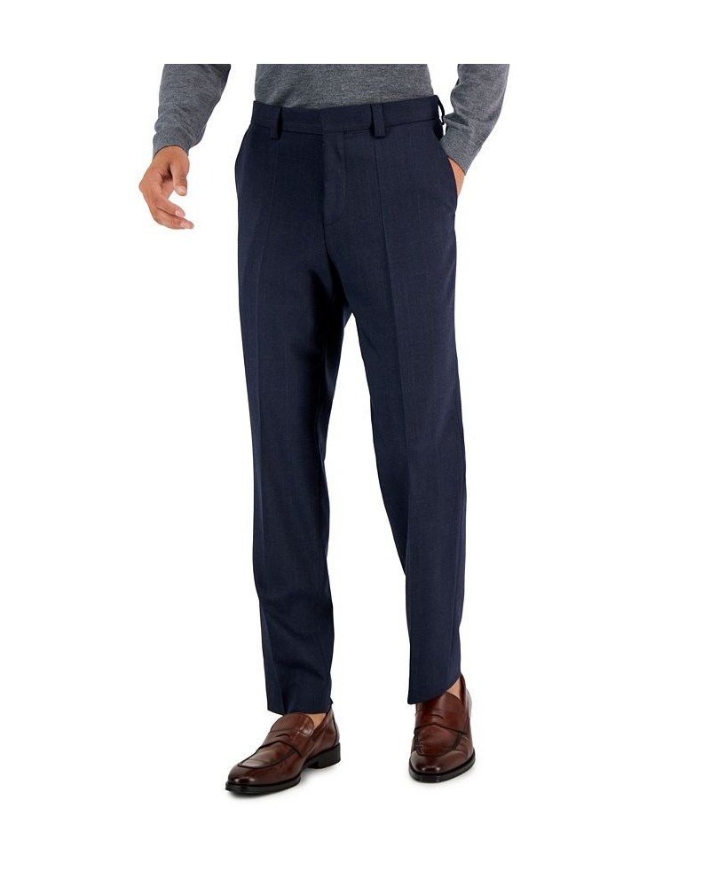 HUGO BOSS Men's Modern-Fit Wool Suit Separate Pant Blue $62.40 Suits