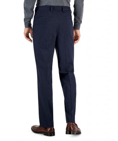 HUGO BOSS Men's Modern-Fit Wool Suit Separate Pant Blue $62.40 Suits