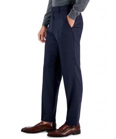 HUGO BOSS Men's Modern-Fit Wool Suit Separate Pant Blue $62.40 Suits