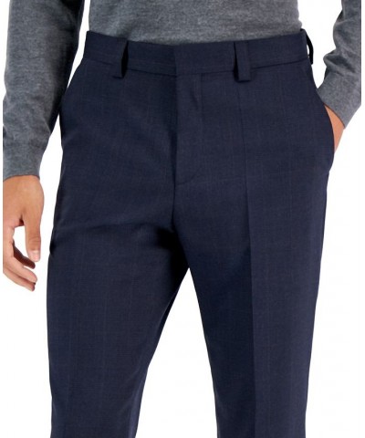 HUGO BOSS Men's Modern-Fit Wool Suit Separate Pant Blue $62.40 Suits