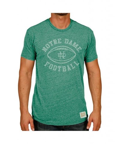 Men's Heather Green Notre Dame Fighting Irish Vintage-Like Football Tri-Blend T-shirt $22.05 T-Shirts