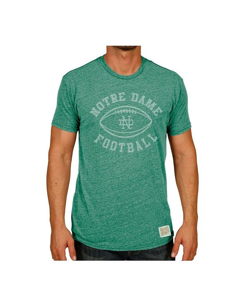 Men's Heather Green Notre Dame Fighting Irish Vintage-Like Football Tri-Blend T-shirt $22.05 T-Shirts