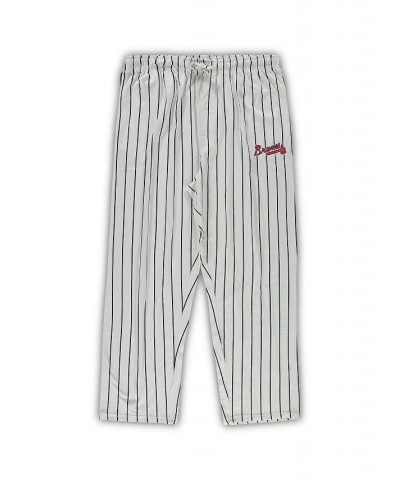 Men's White, Navy Atlanta Braves Big and Tall Pinstripe Sleep Pants $28.20 Pajama