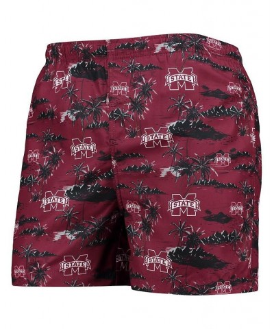 Men's Maroon Mississippi State Bulldogs Island Palm Swim Trunks $25.84 Swimsuits