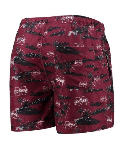 Men's Maroon Mississippi State Bulldogs Island Palm Swim Trunks $25.84 Swimsuits