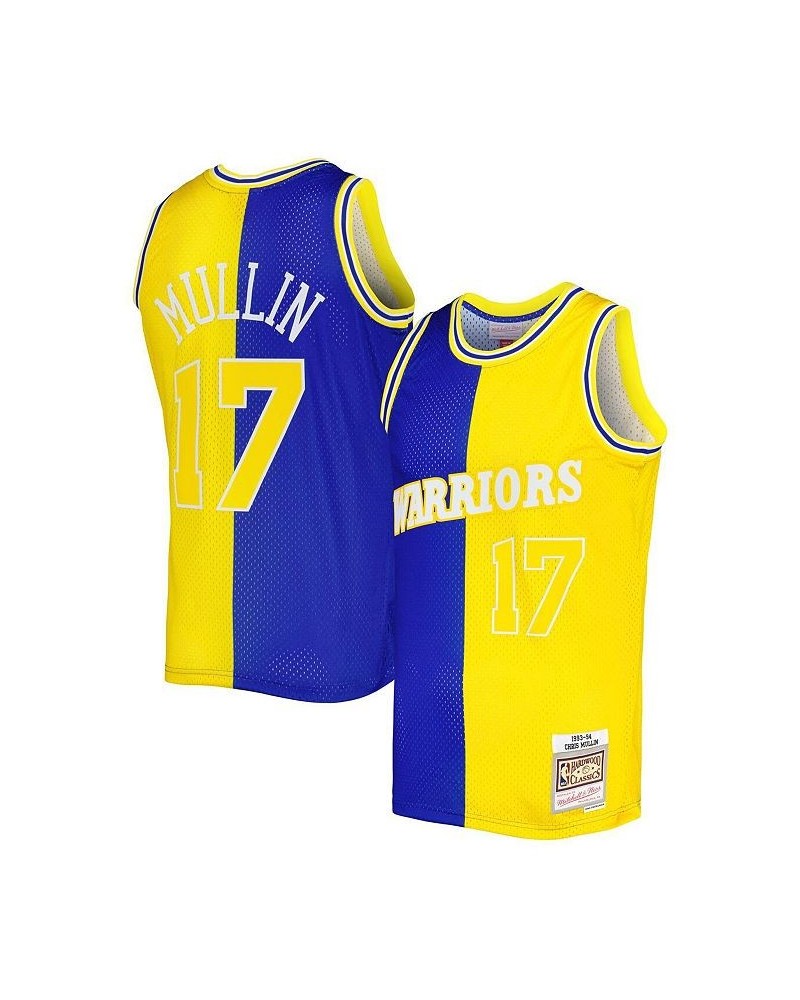 Men's Chris Mullin Royal and Gold Golden State Warriors Hardwood Classics 1993-94 Split Swingman Jersey $69.60 Jersey