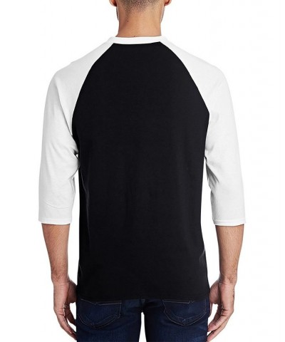 Men's Raglan Baseball 3/4 Sleeve Dog Paw Prints Word Art T-shirt Black, White $26.99 T-Shirts