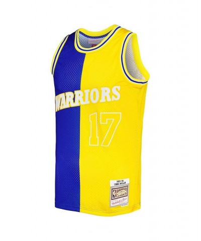 Men's Chris Mullin Royal and Gold Golden State Warriors Hardwood Classics 1993-94 Split Swingman Jersey $69.60 Jersey