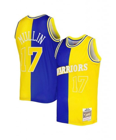 Men's Chris Mullin Royal and Gold Golden State Warriors Hardwood Classics 1993-94 Split Swingman Jersey $69.60 Jersey