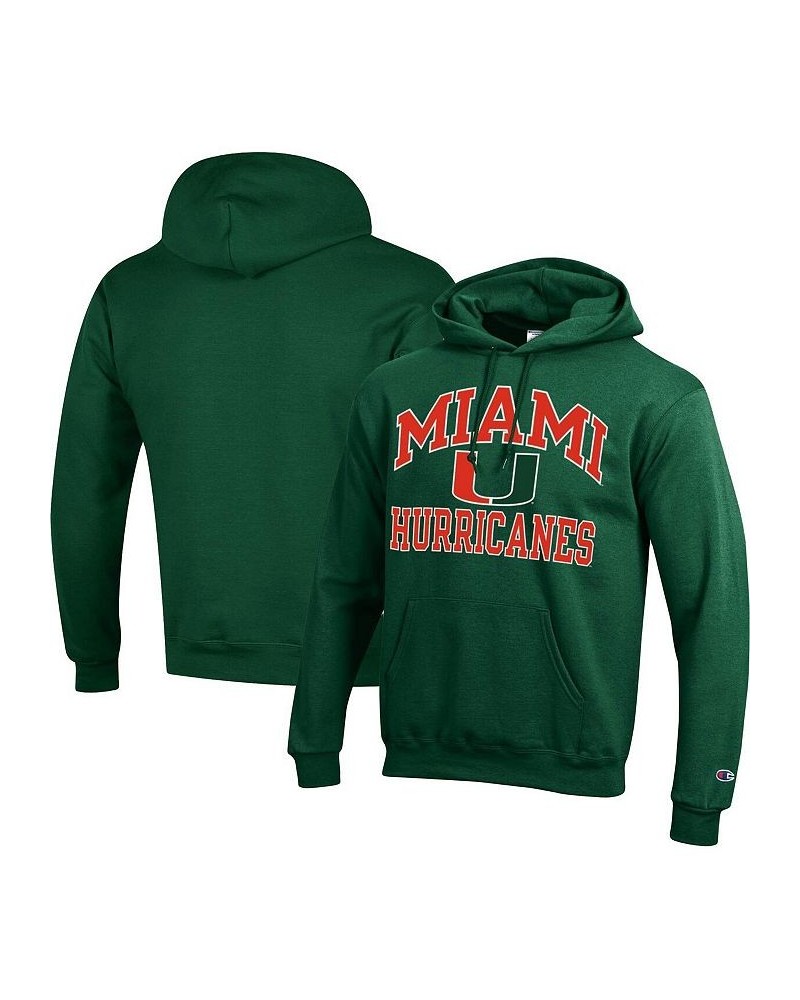 Men's Green Miami Hurricanes High Motor Pullover Hoodie $35.69 Sweatshirt