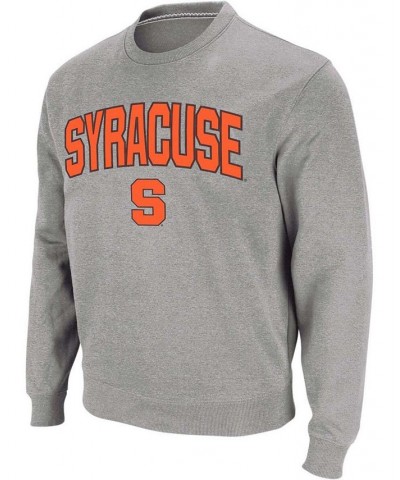 Men's Heather Gray Syracuse Orange Arch Logo Crew Neck Sweatshirt $30.59 Sweatshirt