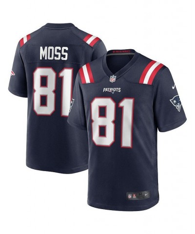 Men's Randy Moss Navy New England Patriots Game Retired Player Jersey $54.60 Jersey