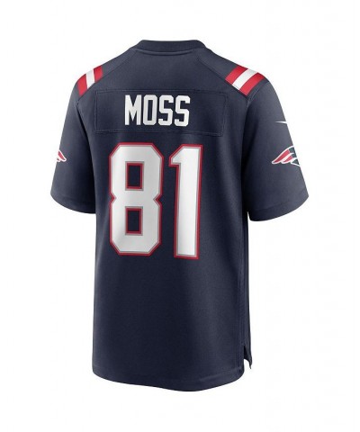 Men's Randy Moss Navy New England Patriots Game Retired Player Jersey $54.60 Jersey