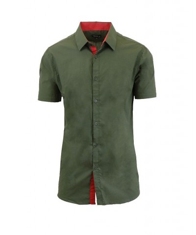 Men's Slim-Fit Short Sleeve Solid Dress Shirts PD03 $17.85 Shirts