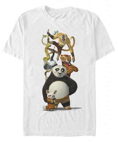 Kung Fu Panda Men's Po and Friends Short Sleeve T-Shirt White $16.10 T-Shirts