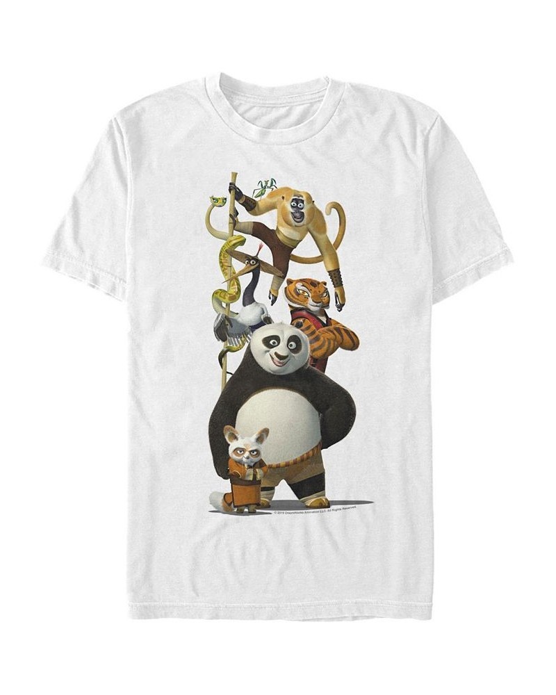 Kung Fu Panda Men's Po and Friends Short Sleeve T-Shirt White $16.10 T-Shirts