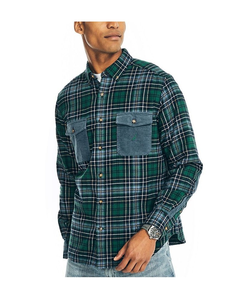 Men's Classic-Fit Plaid Flannel Button-Down Shirt Green $17.57 Shirts