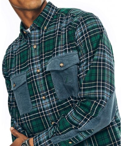 Men's Classic-Fit Plaid Flannel Button-Down Shirt Green $17.57 Shirts