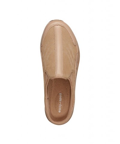 Women's Traveltime Round Toe Casual Slip-on Mules Taupe $27.24 Shoes