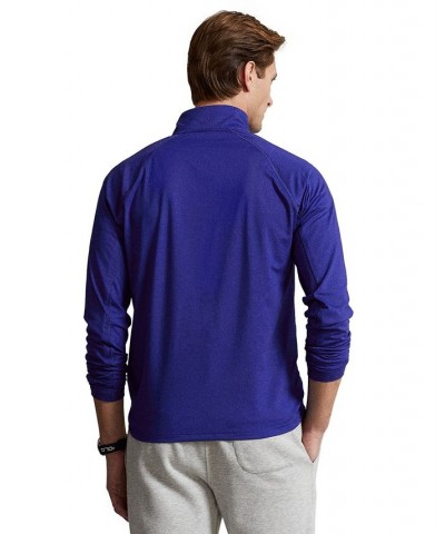 Men's Performance Jersey Quarter-Zip Pullover Blue $66.60 Shirts