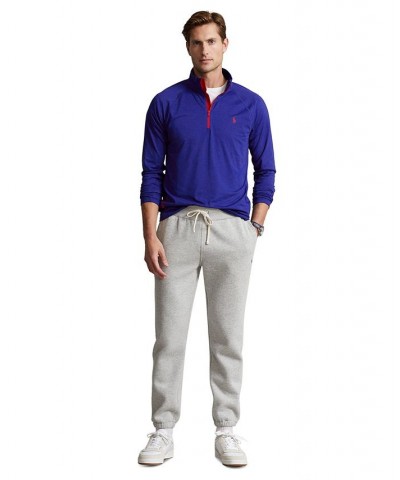 Men's Performance Jersey Quarter-Zip Pullover Blue $66.60 Shirts