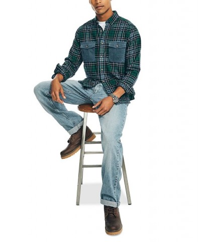 Men's Classic-Fit Plaid Flannel Button-Down Shirt Green $17.57 Shirts