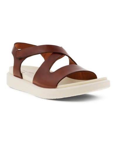 Women's Flowt Cross Strap Sandal Brown $42.00 Shoes