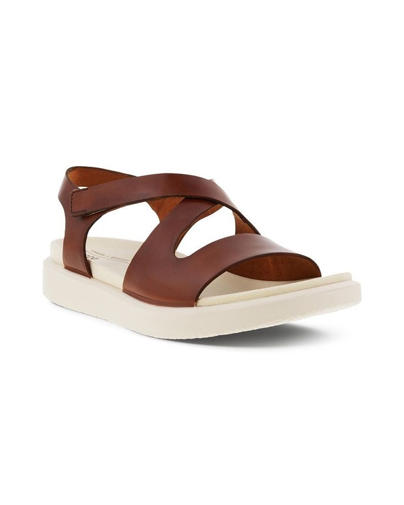 Women's Flowt Cross Strap Sandal Brown $42.00 Shoes