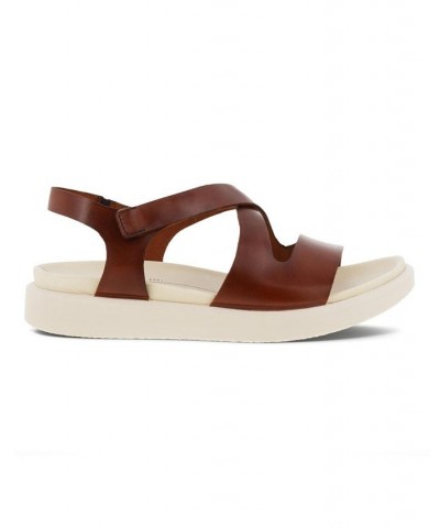 Women's Flowt Cross Strap Sandal Brown $42.00 Shoes