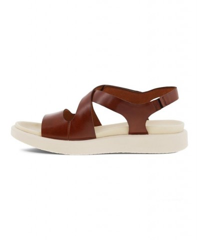 Women's Flowt Cross Strap Sandal Brown $42.00 Shoes