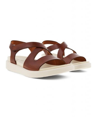 Women's Flowt Cross Strap Sandal Brown $42.00 Shoes