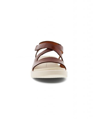 Women's Flowt Cross Strap Sandal Brown $42.00 Shoes