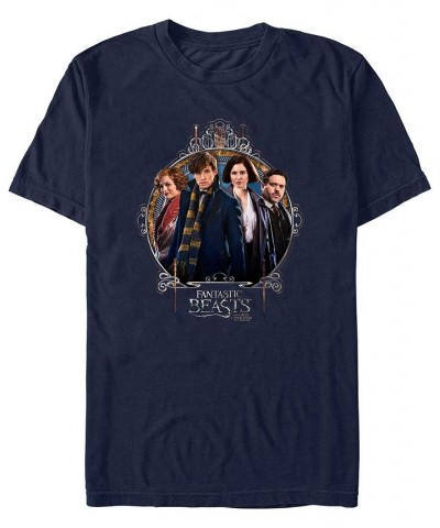 Men's Fantastic Beasts and Where to Find Them Lockup Group Short Sleeve T-shirt Blue $19.24 T-Shirts