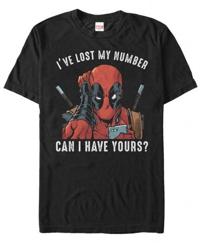 Marvel Men's Deadpool I Lost My Number Short Sleeve T-Shirt Black $20.64 T-Shirts