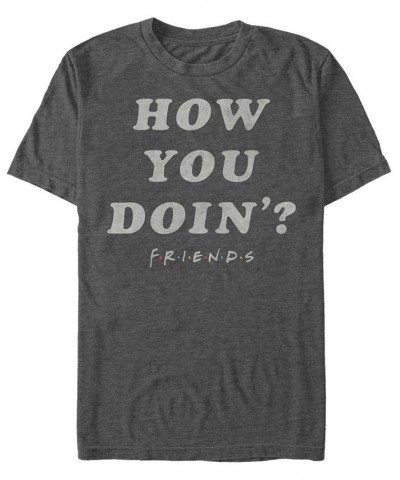 Men's Friends How You Doin Short Sleeve T-shirt Gray $18.54 T-Shirts