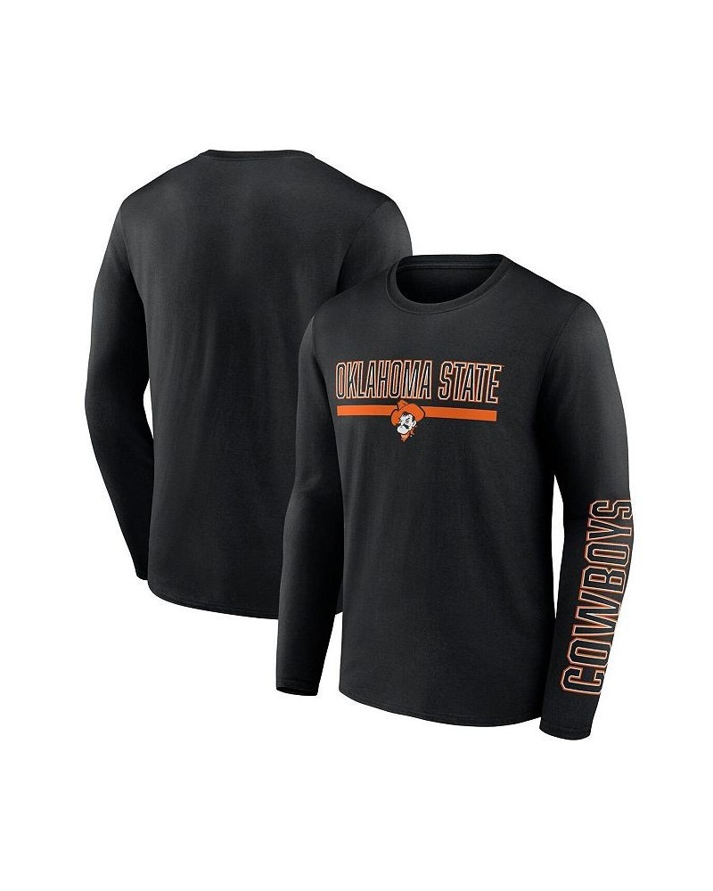 Men's Branded Black Oklahoma State Cowboys Modern Two-Hit Long Sleeve T-shirt $19.35 T-Shirts