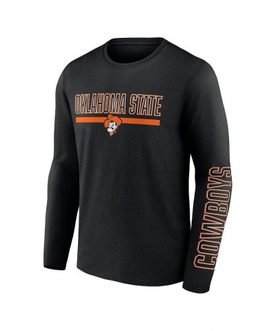 Men's Branded Black Oklahoma State Cowboys Modern Two-Hit Long Sleeve T-shirt $19.35 T-Shirts