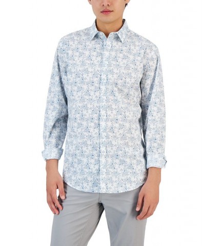 Men's Entour Leaf-Print Shirt White $19.00 Shirts