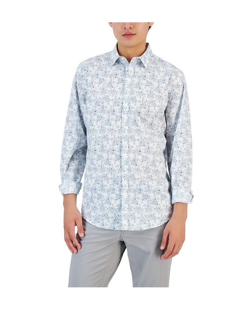 Men's Entour Leaf-Print Shirt White $19.00 Shirts